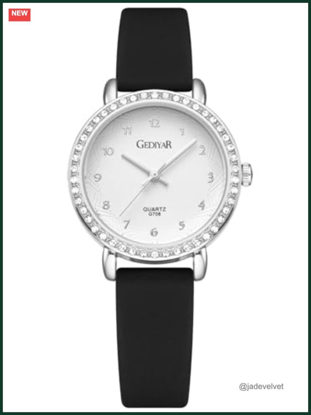 Women's Quartz Watch Crystal Rhinestone Bezel Waterproof Analog Silicon